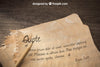 Old Paper Mockup With Sailing And Adventure Concept Psd