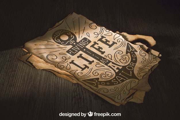 Old Paper Mockup With Sailing Concept Psd