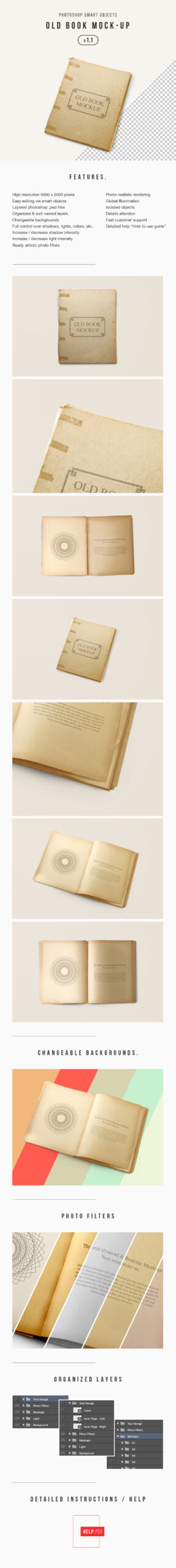 Old Vintage Book Mockup
