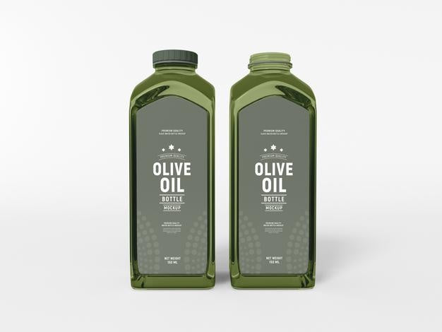 Olive Oil Bottle Packaging Mockup Psd