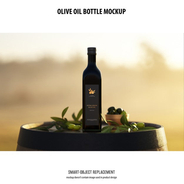 Olve Oil Bottle Mockup Psd
