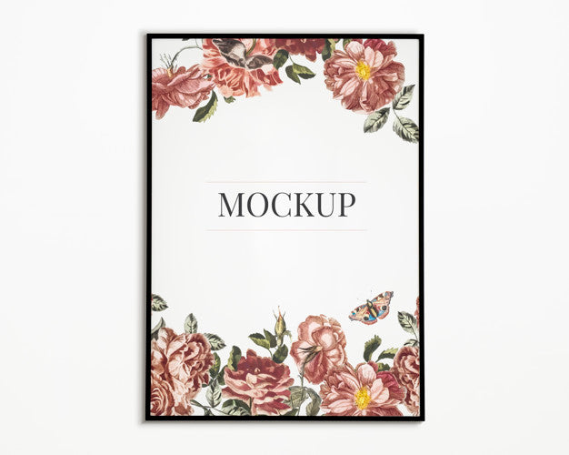 One Photo Frame Isolated On White Wall Psd