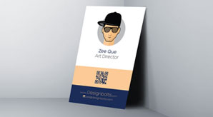 One Sided Vertical Business Card Design Template & Mock-Up Psd File