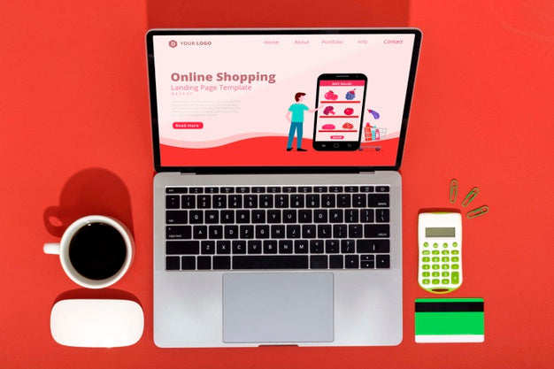 Online Shopping On Laptop With Coffee Beside Psd