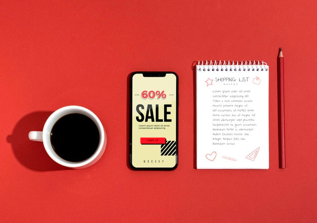 Online Shopping On Mobile List Psd