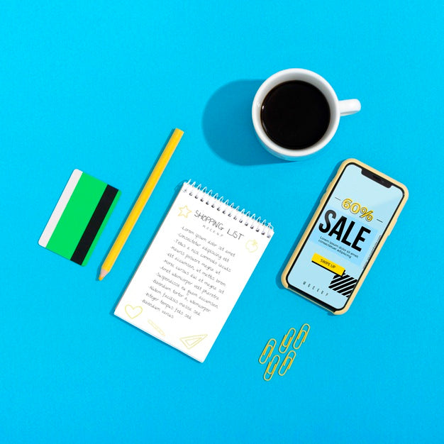 Online Shopping On Mobile Mock-Up Psd