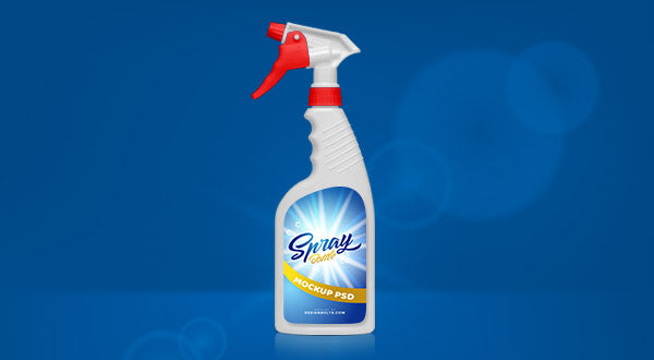 Opaque Plastic Spray Bottle Mockup Psd