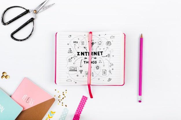 Open Book Mockup In Pink Female Style Psd