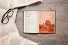 Open Book Mockup With Glasses Psd