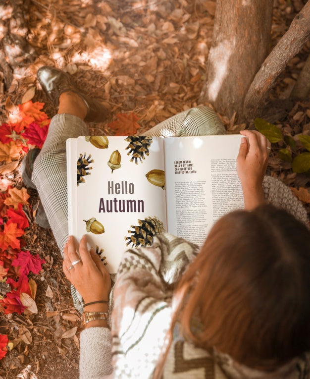 Open Book Mockup With Halloween Concept Psd