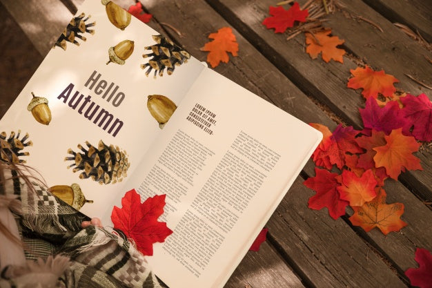 Open Book Mockup With Halloween Concept Psd