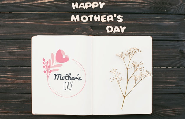 Open Book Mockup With Mothers Day Concept Psd
