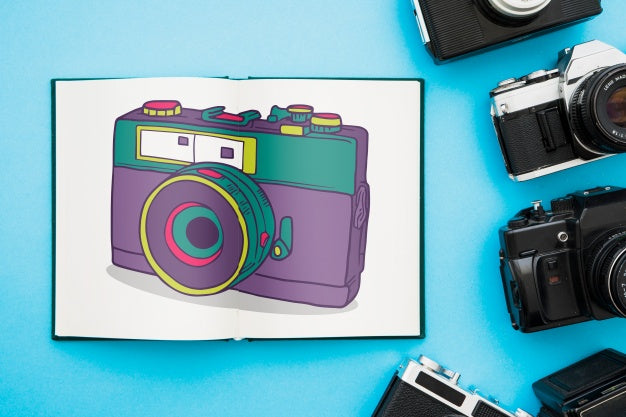 Open Book Mockup With Photography Concept Psd