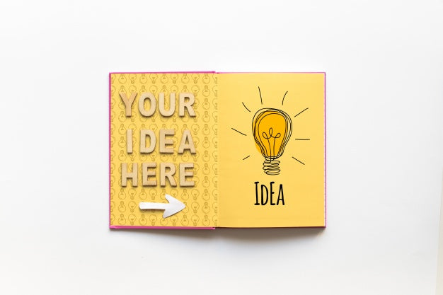 Open Book Mockup With Tips Concept Psd