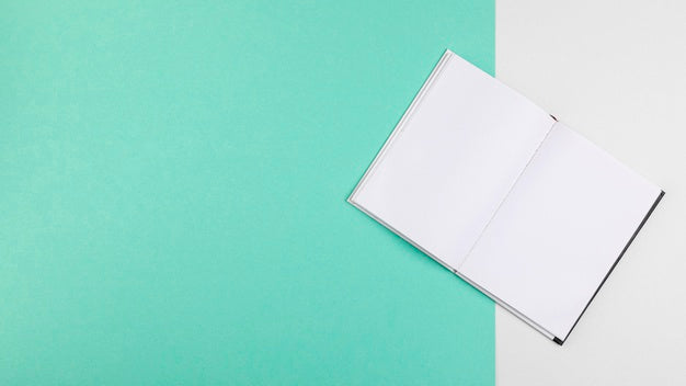 Open Book On Copy Space Blue Background Psd