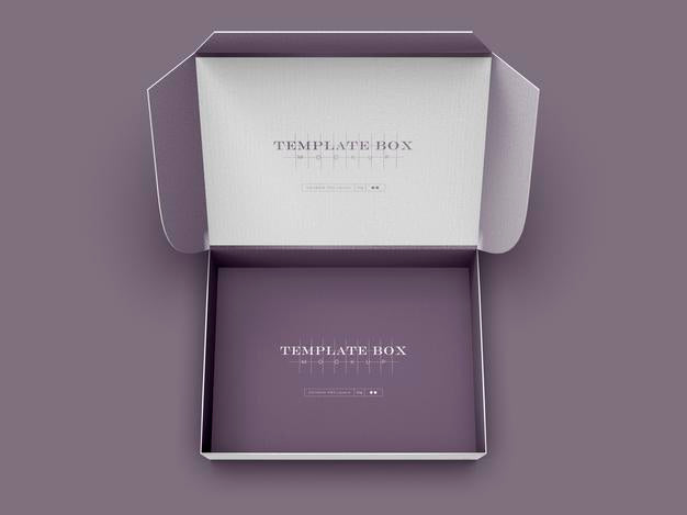 Open Cardboard Box Mockup Psd