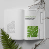 Open Magazine And Plant Assortment Flat Lay Psd