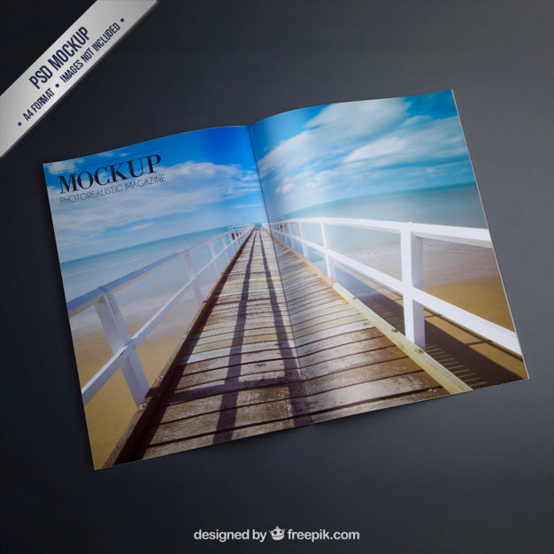 Open Magazine Mockup Classic Design