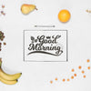 Open Notebook Mockup With Breakfast Concept Psd