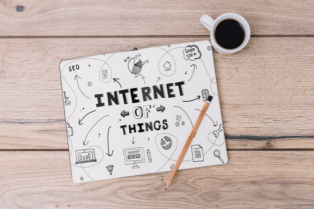 Open Notebook Mockup With Coffee Psd