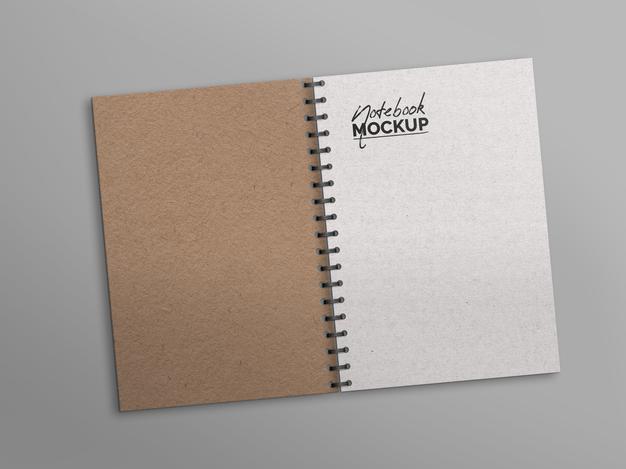 Open Noteboook Mockup Psd