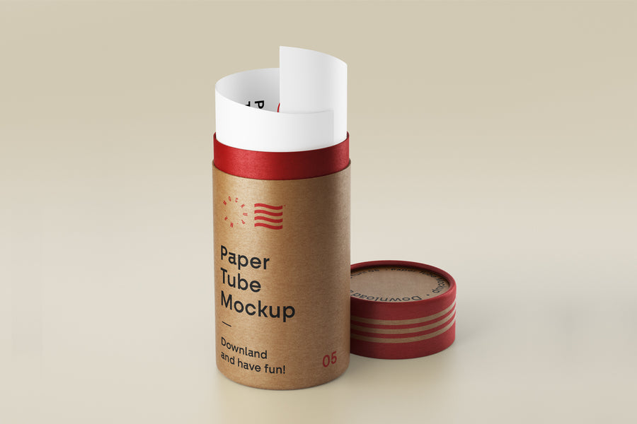 Open Paper Tube Mockup