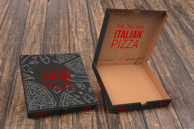 Open Pizza Box Mockup Psd