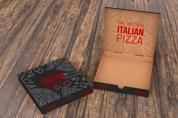 Open Pizza Box Mockup Psd