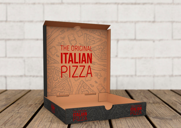 Open Pizza Box Mockup Psd
