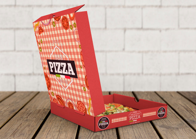 Open Pizza Box Mockup Psd