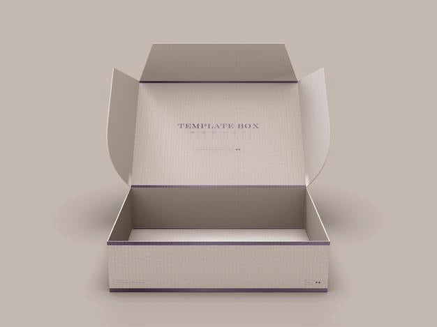 Open Rectangular Cardboard Box Mockup Psd