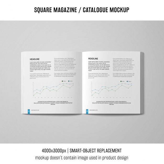 Open Square Magazine Or Catalogue Mockup Psd