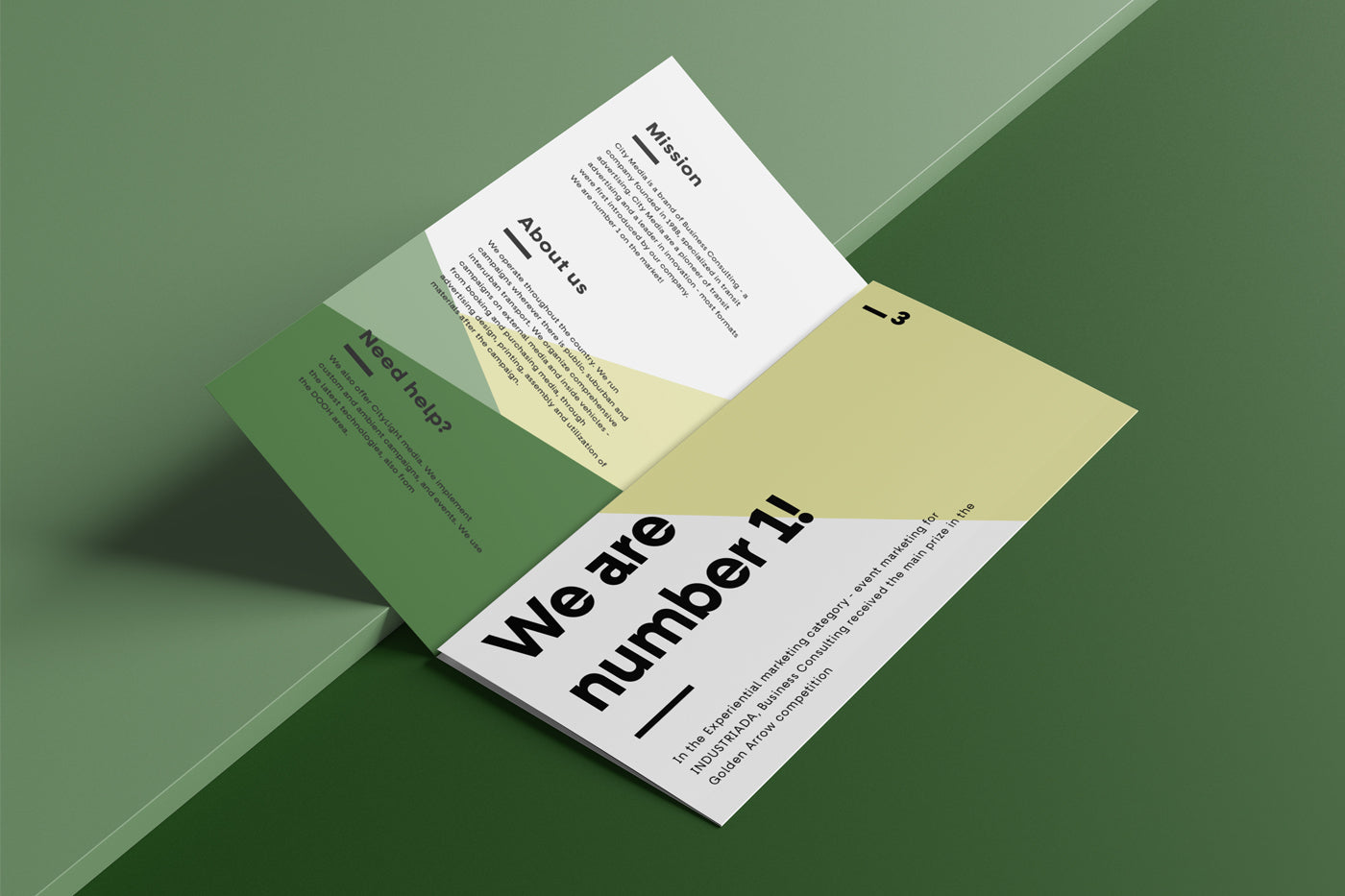 Open Trifold Brochure Mockup