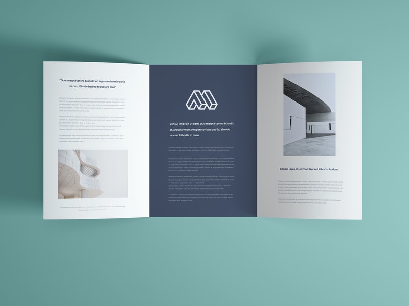 Open Trifold Brochure Mockup