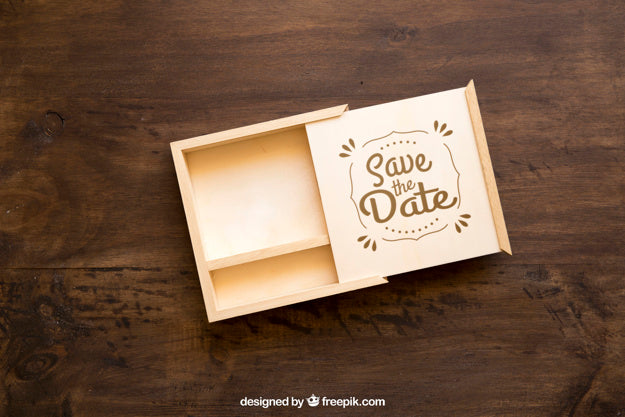 Open Wooden Box Mockup Psd