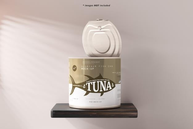 Opened Aluminum Food Can Mockup Psd
