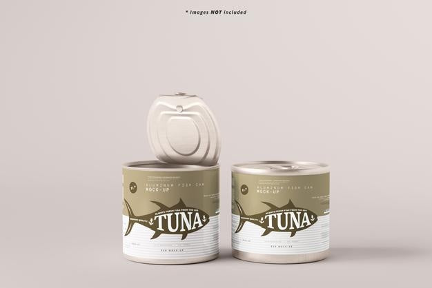 Opened Aluminum Food Can Mockup Psd