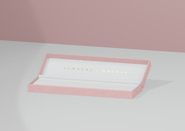 Opened And Empty Jewelry Box With Golden Inscription Psd