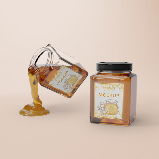 Opened Jar With Honey Psd
