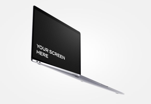 Opened Laptop Mockup Floating Psd