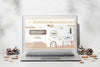 Opened Laptop Mockup On The Table Surrounded By Autumn Decor Psd