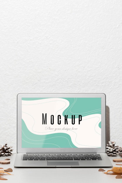 Opened Laptop With Screen Mockup Psd