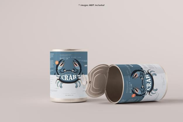 Opened Large Food Can Mockup Psd