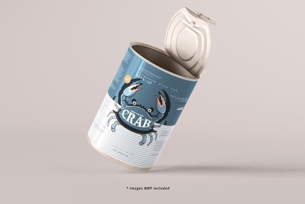 Opened Large Food Can Mockup Psd