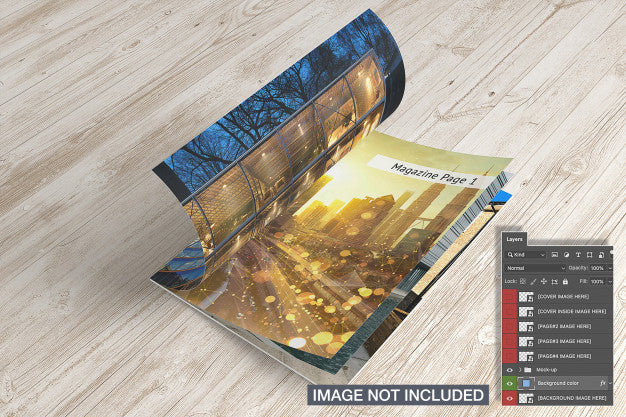 Opened Magazine Mockup Psd
