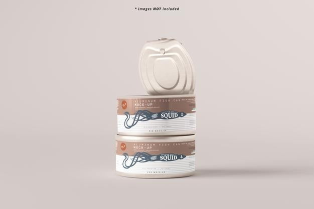 Opened Small Food Can Mockup Psd