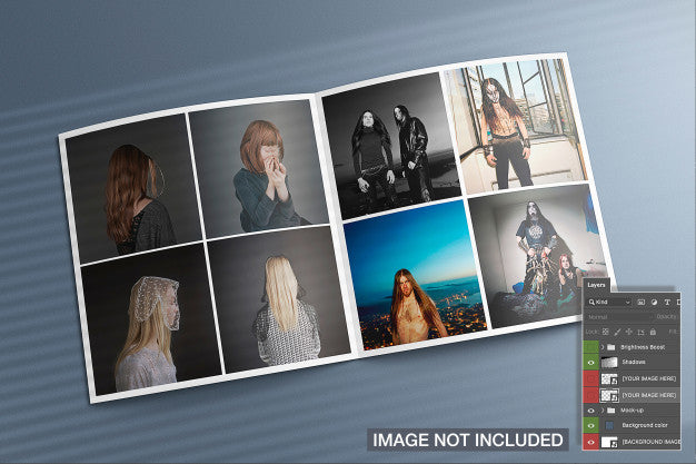 Opened Square Magazine Mockup Psd