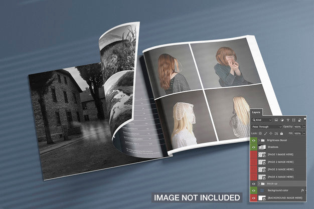 Opened Square Magazines Mockup Psd
