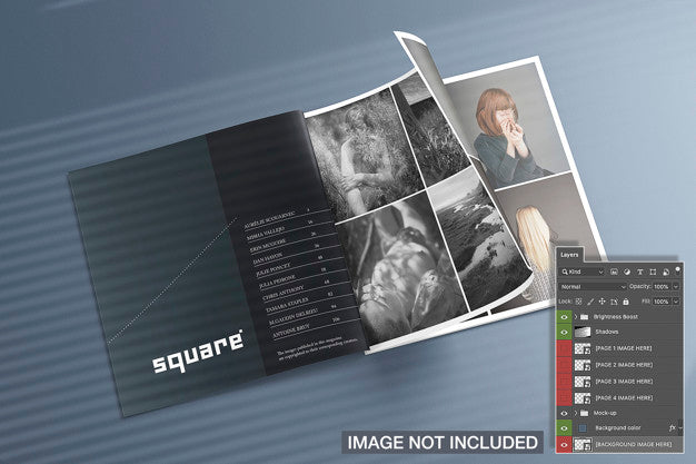 Opened Square Magazines Mockup Psd