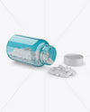 Opened Transparent Bottle W/ Pills Mockup